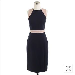 NWT J. crew Gwen Dress in Colorblock navy/ nude